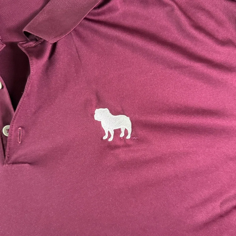 Adidas Golf Polo Shirt Athletic Training Bulldog Logo Maroon 3XL